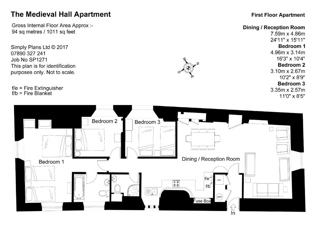 a floor plan of the medical hall apartment at Trade Digs High Street in Stroud