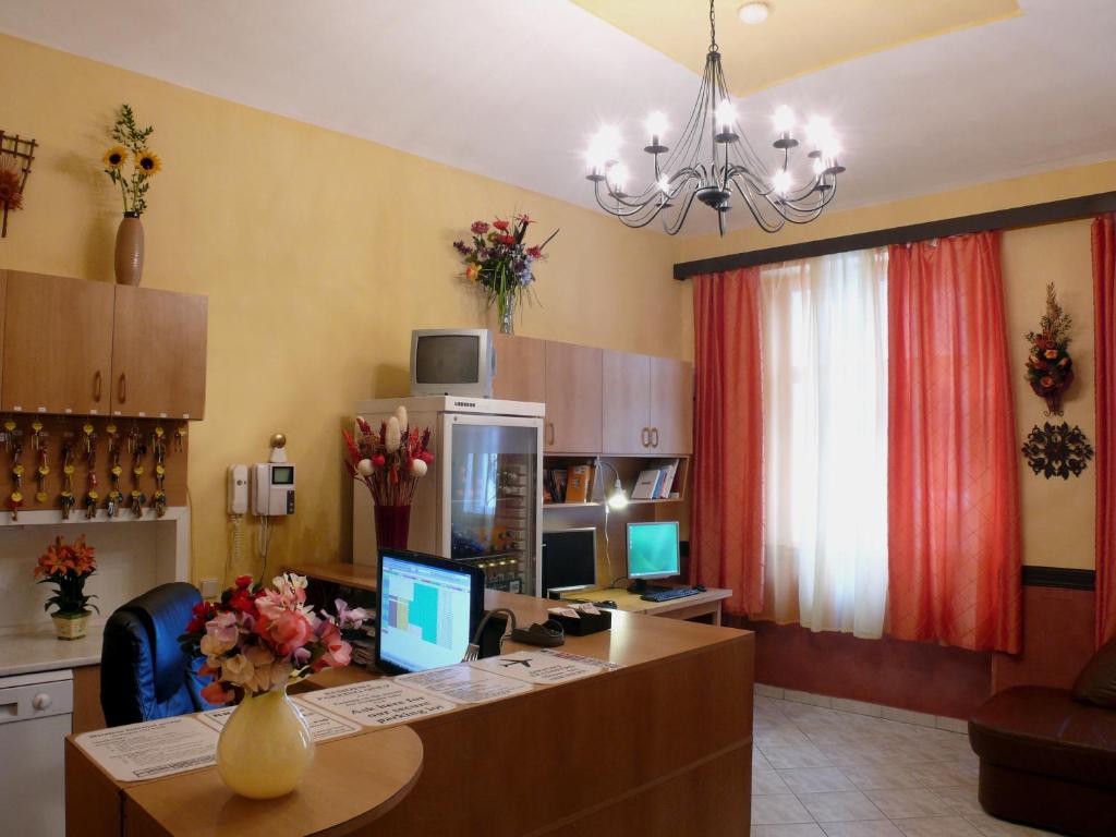 TV a/nebo společenská místnost v ubytování Pension Prague City
