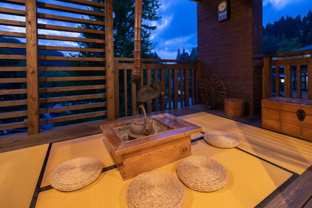 Balkón nebo terasa v ubytování Ryokan Nanjoen