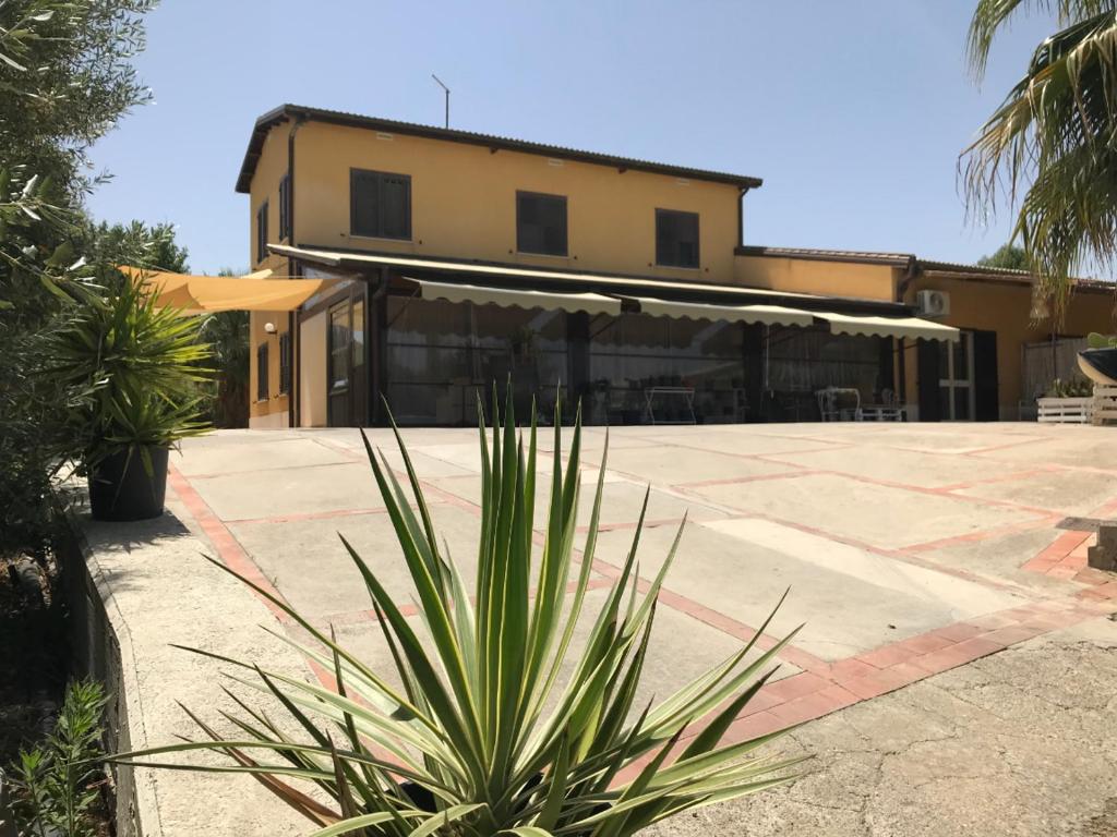 a building with a plant in front of it at Giardino - Poggio del Casale - Affittacamere - landlords in San Cataldo