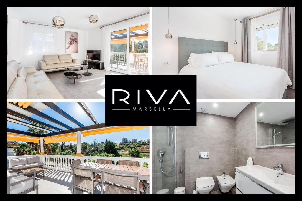 kolaż trzech zdjęć pokoju hotelowego w obiekcie by Riva - 4 bedroom apartment in Dama de noche w Marbelli