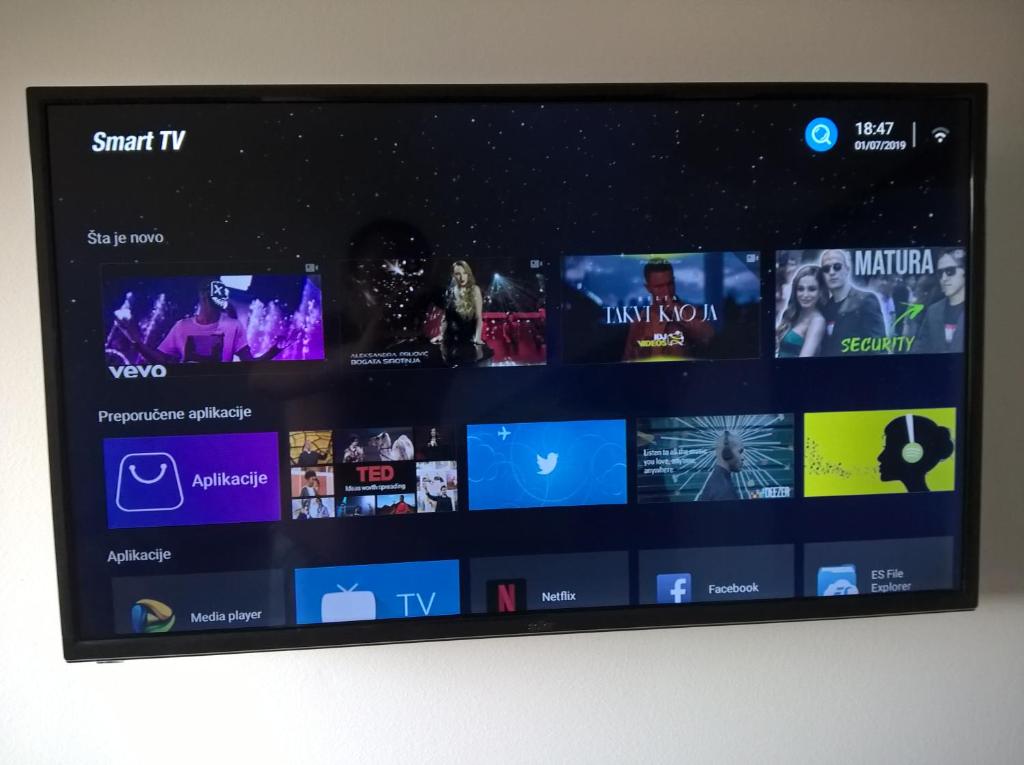 TV a/nebo společenská místnost v ubytování Apartmani Mimi