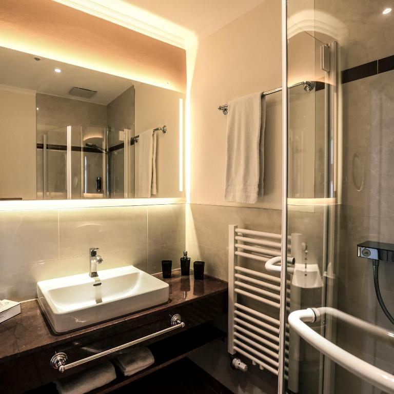 Koupelna v ubytování Hotel Mack Private Inn