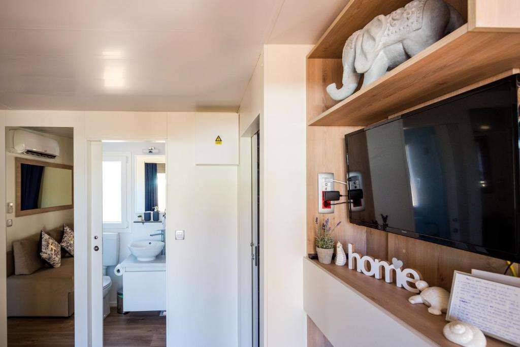 TV a/nebo společenská místnost v ubytování Mobile Home HappyNest
