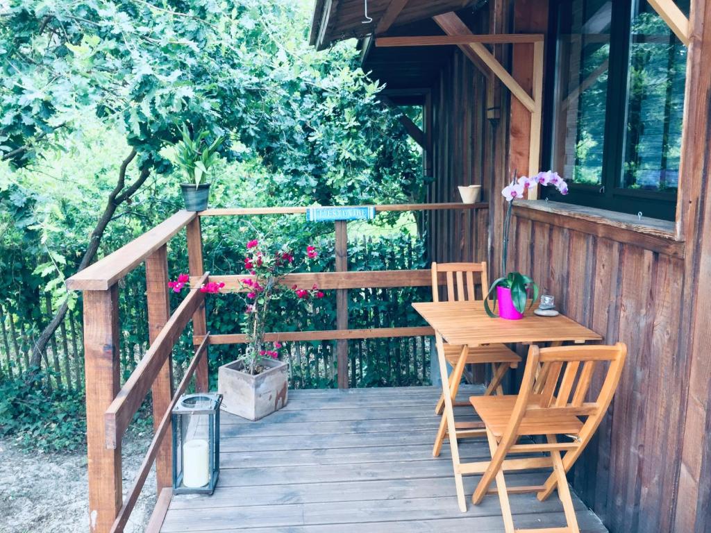 Balkón nebo terasa v ubytování Cabane ZEN OCEAN, les cabanes océanes Montalivet