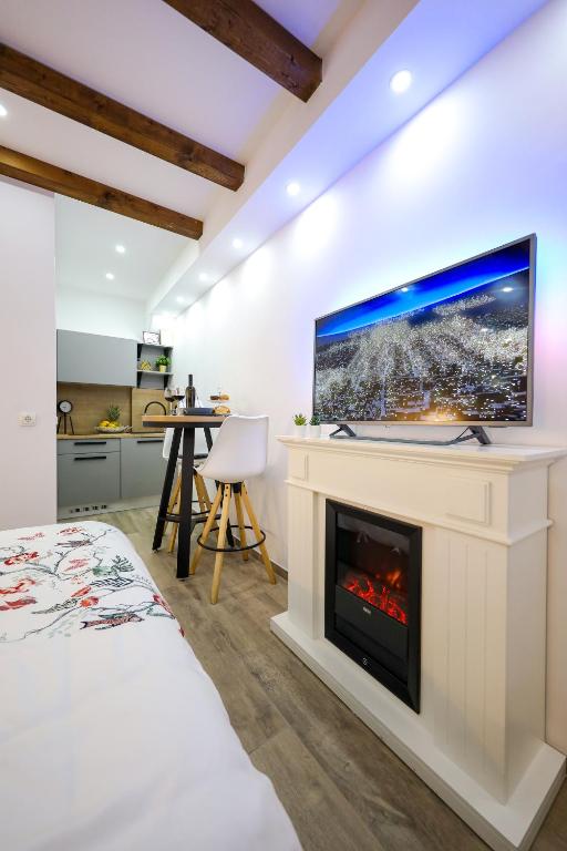 TV a/nebo společenská místnost v ubytování Apartment Kasia