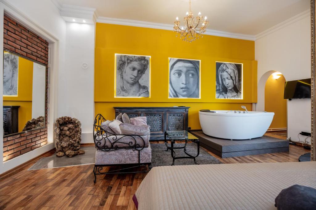 Posezení v ubytování Ben Akiba Luxury Suites