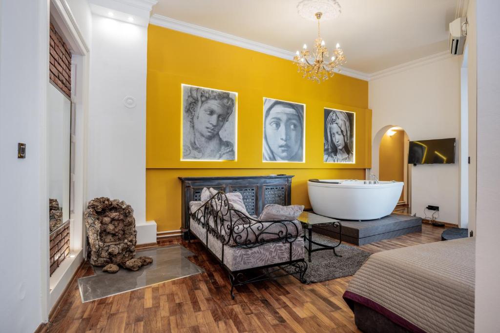 Posezení v ubytování Ben Akiba Luxury Suites