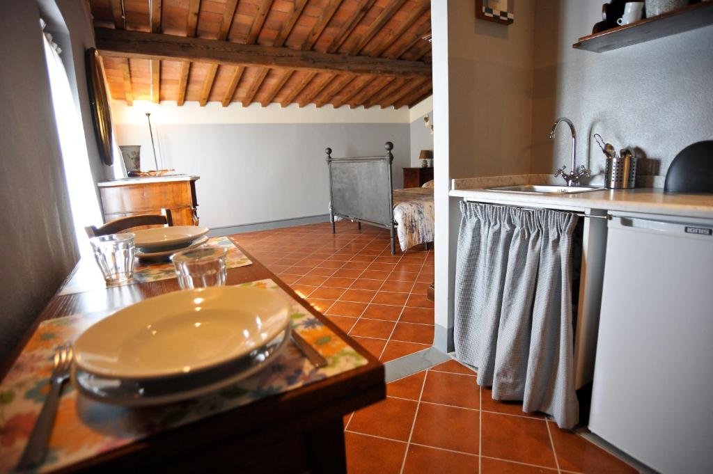 Kuchyň nebo kuchyňský kout v ubytování Locanda agricola Posapiano