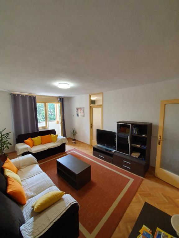 Televízia a/alebo spoločenská miestnosť v ubytovaní Apartman Val