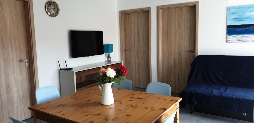 Televízia a/alebo spoločenská miestnosť v ubytovaní MiLa Home Zamárdi - Fogas