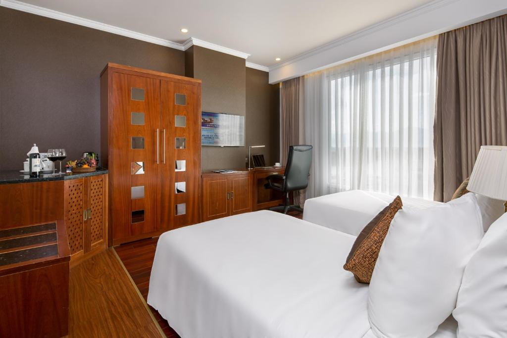 Phòng Deluxe có 2 Giường đơn nhìn ra Thành phố