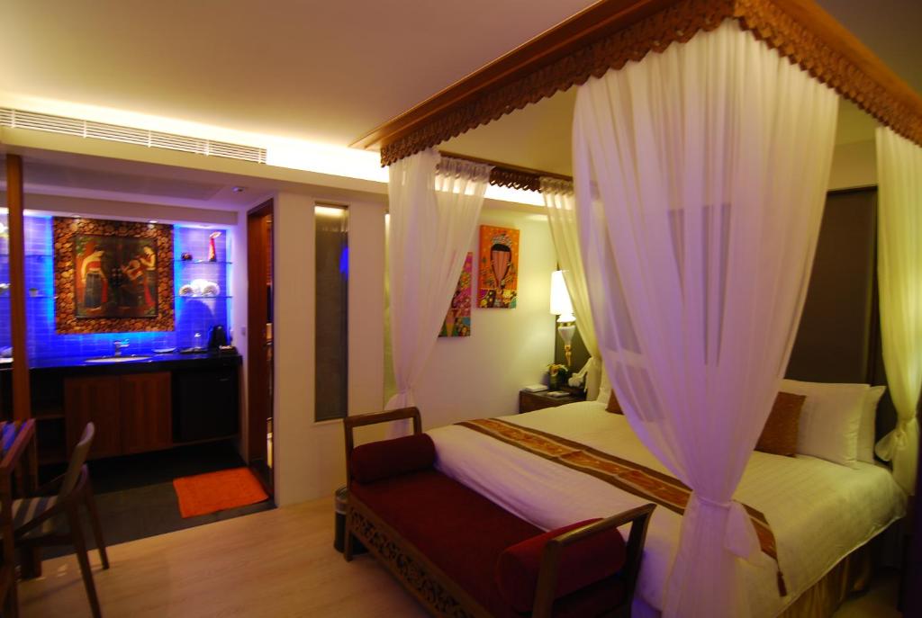 Voodi või voodid majutusasutuse A&L Inn 戀灣旅棧 toas
