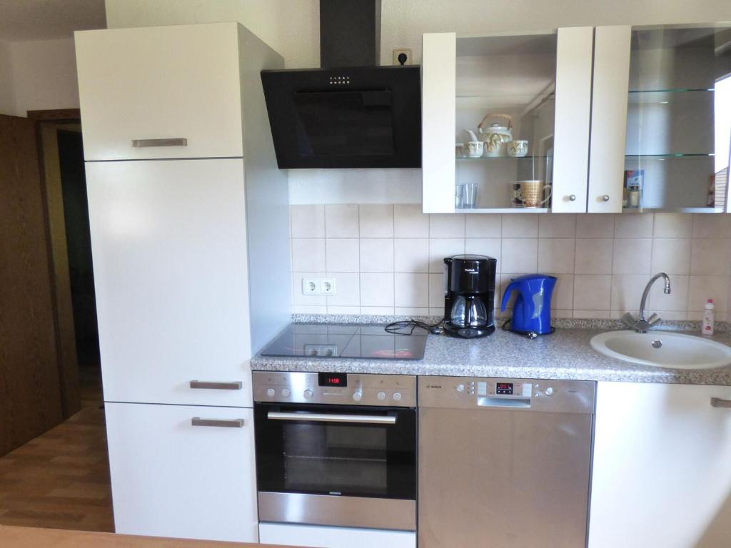 Kuchyň nebo kuchyňský kout v ubytování Apartment in Frankenau with terrace