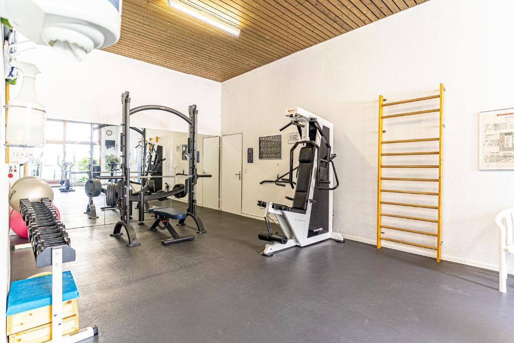 Fitness centrum a/nebo fitness zařízení v ubytování Laax Rancho Family Apartment