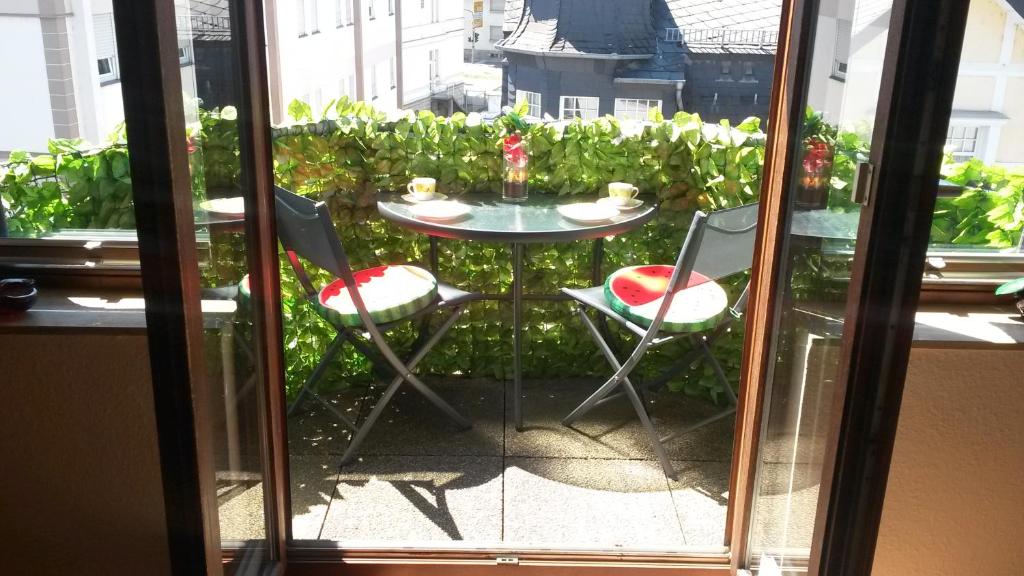 En balkon eller terrasse på Altstadt-Ferienwohnung Rodica