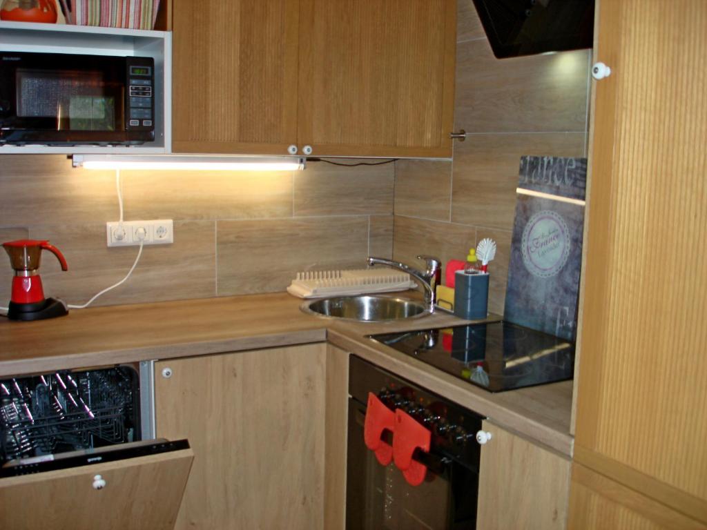 Kuchyň nebo kuchyňský kout v ubytování Ferienwohnung Anna