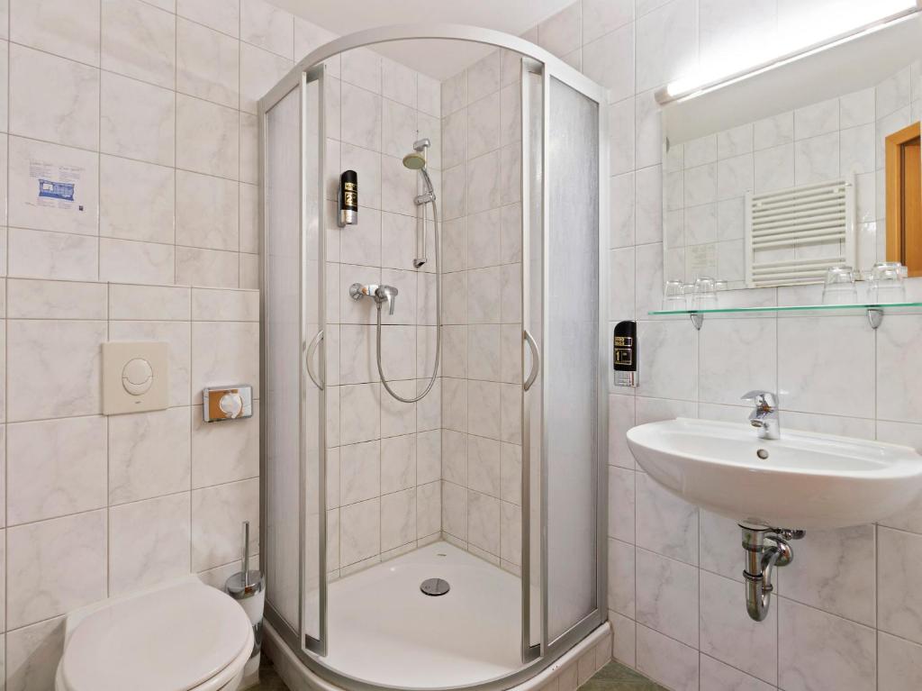 Koupelna v ubytování Hotel Bohemia