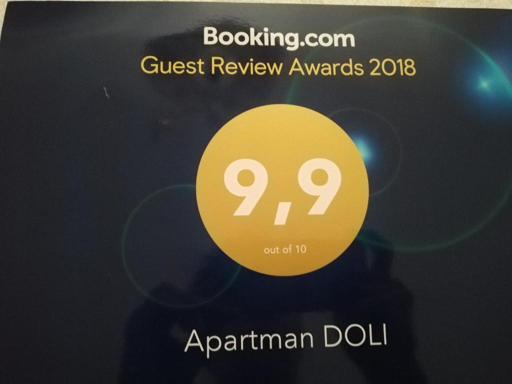 Certifikát, hodnocení, plakát nebo jiný dokument vystavený v ubytování Apartman Doli