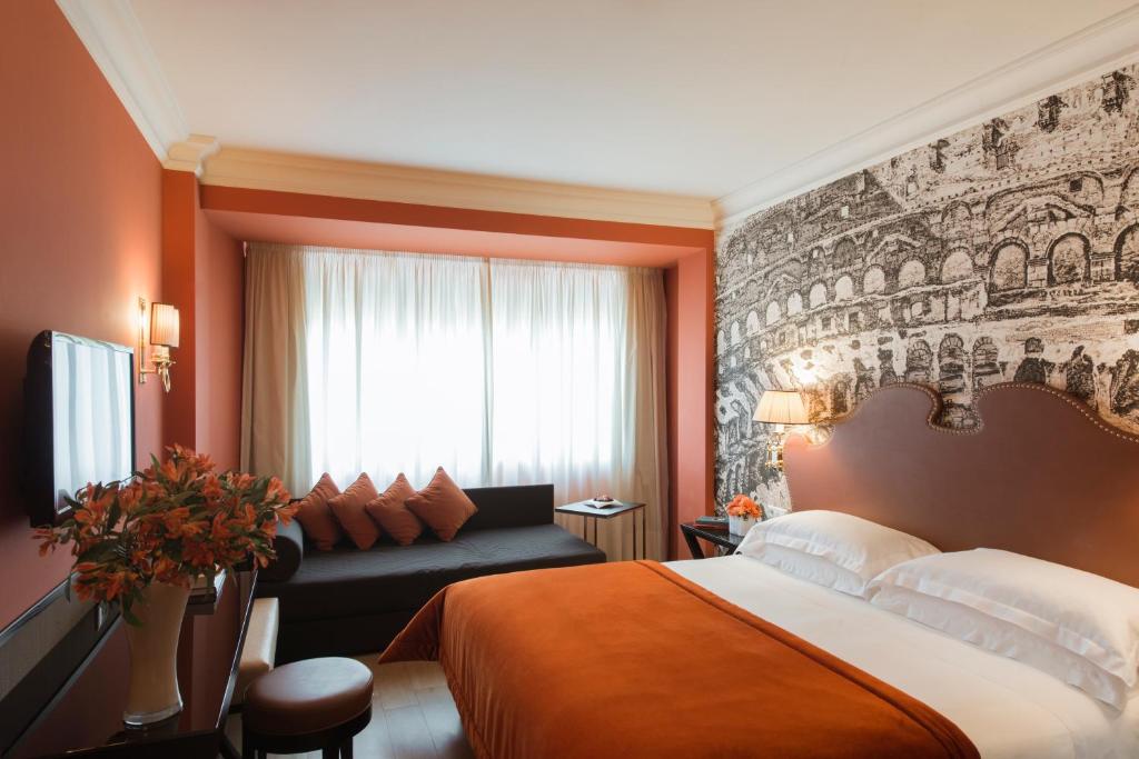 Krevet ili kreveti u jedinici u objektu Starhotels Michelangelo Rome
