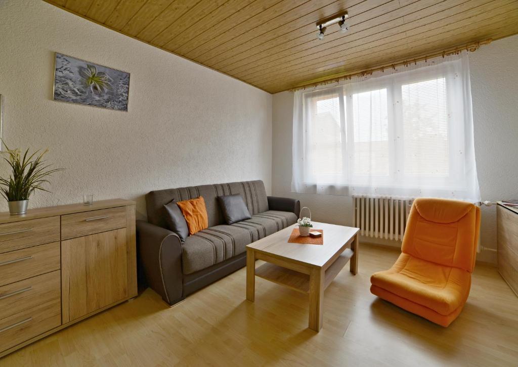 Posezení v ubytování apartmány 2+1 u Klínovce