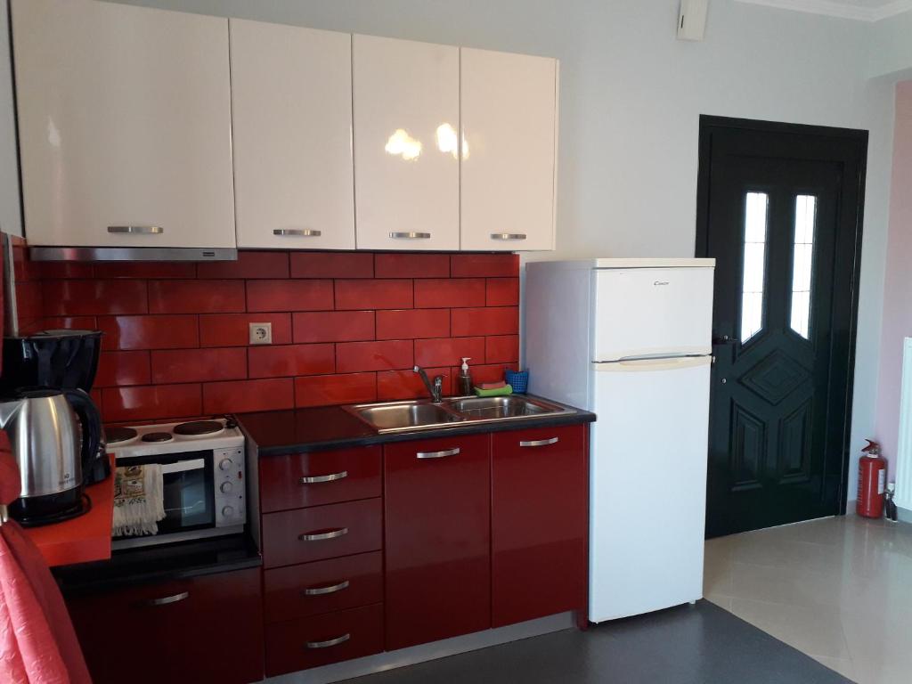 Kuchnia lub aneks kuchenny w obiekcie Monika Lefkada