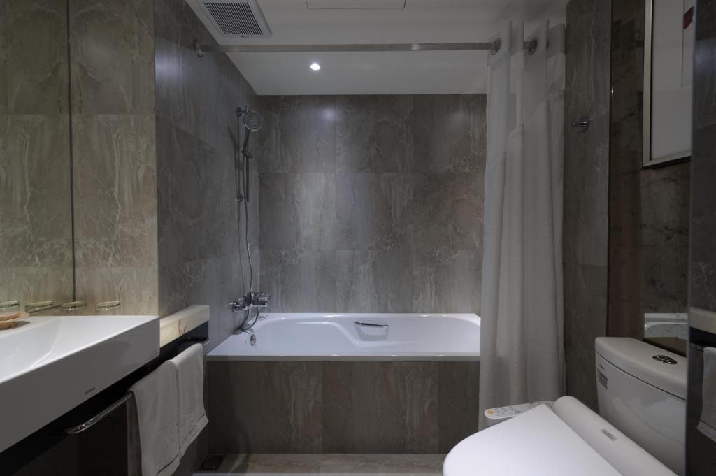 Koupelna v ubytování K Hotel Taipei Songjiang