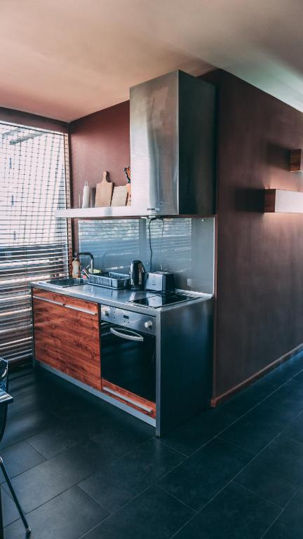 A kitchen or kitchenette at Design Hotel Logatero