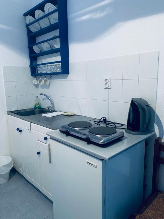 Kuchyňa alebo kuchynka v ubytovaní Pelagos Studios