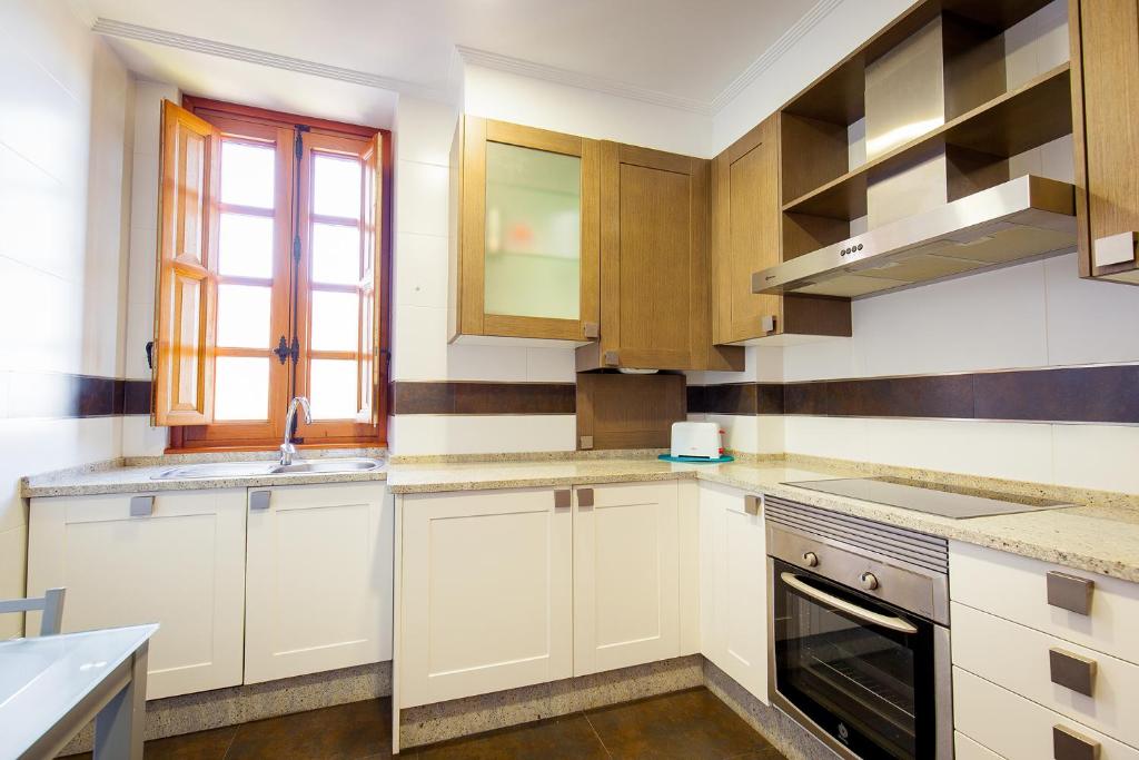 Kuchyňa alebo kuchynka v ubytovaní Apartamentos Villa Zoila Baiona