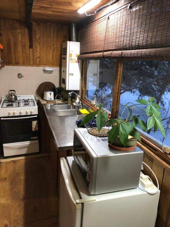 A kitchen or kitchenette at Cabaña Ahnen