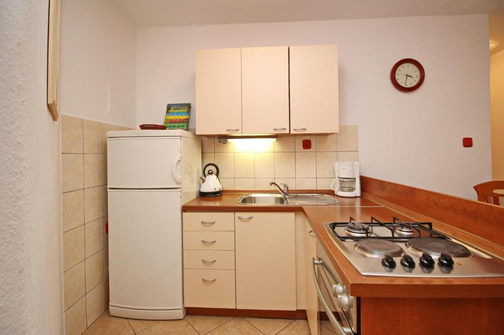 Kuchyň nebo kuchyňský kout v ubytování Apartments Alex