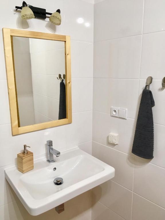 Koupelna v ubytování Apartmány U Vavřince