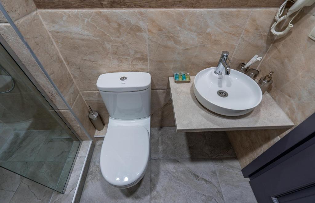 Koupelna v ubytování Travel Inn Kazbegi