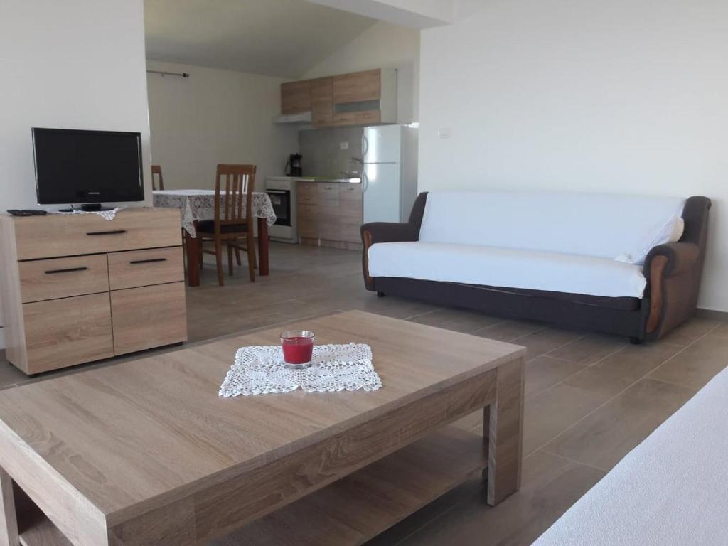 Televízia a/alebo spoločenská miestnosť v ubytovaní Apartments Radica