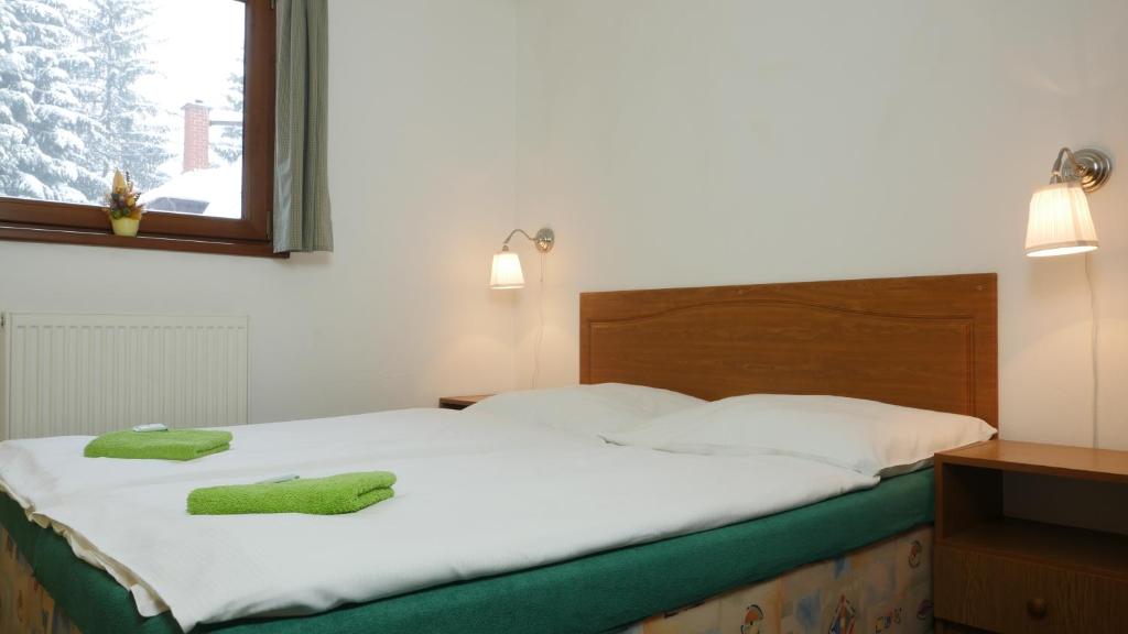 Postel nebo postele na pokoji v ubytování Pension Aspen Harrachov