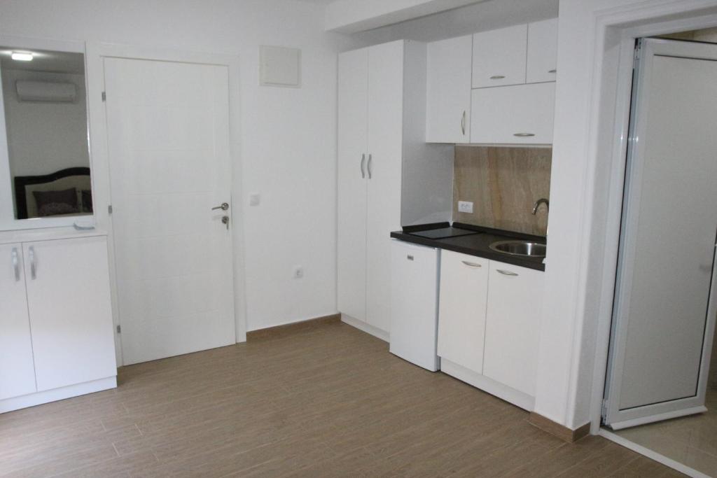 Kuchyň nebo kuchyňský kout v ubytování Zigovic Apartmani