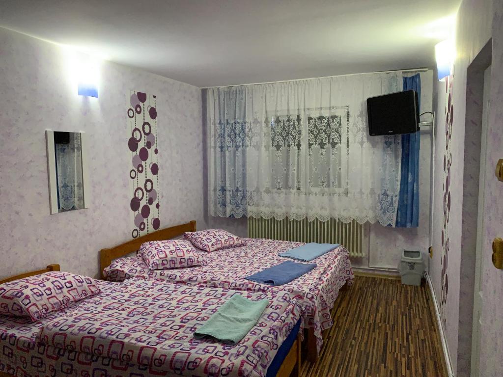 Postel nebo postele na pokoji v ubytování Pensiunea Robi&Norbi Sovata