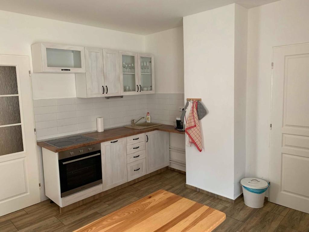 Kuchyň nebo kuchyňský kout v ubytování Apartmány Michaela