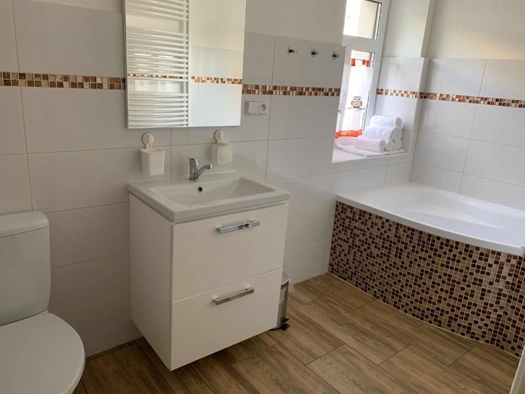 Koupelna v ubytování Apartmány Michaela
