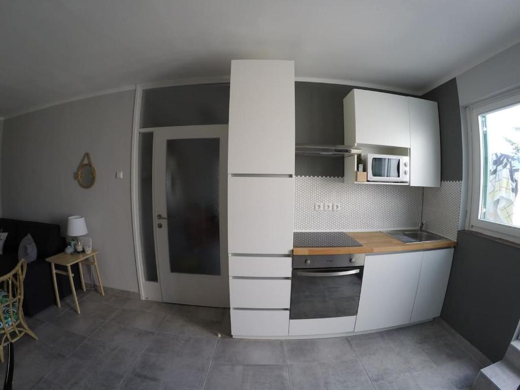 Kuchyň nebo kuchyňský kout v ubytování Apartment Galera
