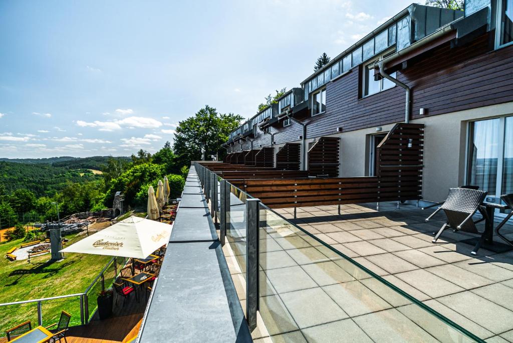 Balkón nebo terasa v ubytování Hotel Monínec
