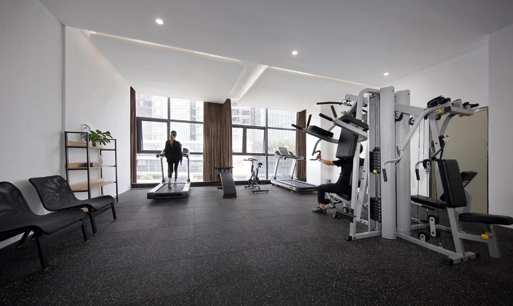 Fitness centrum a/nebo fitness zařízení v ubytování Hongdu Hotel