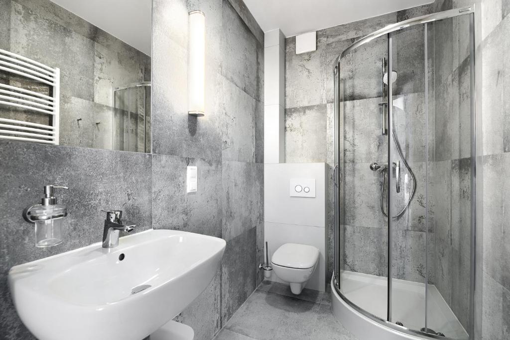 Koupelna v ubytování Szymański Holiday Rooms