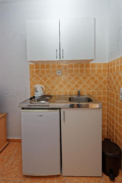 Kuchyň nebo kuchyňský kout v ubytování Apartments Ajla
