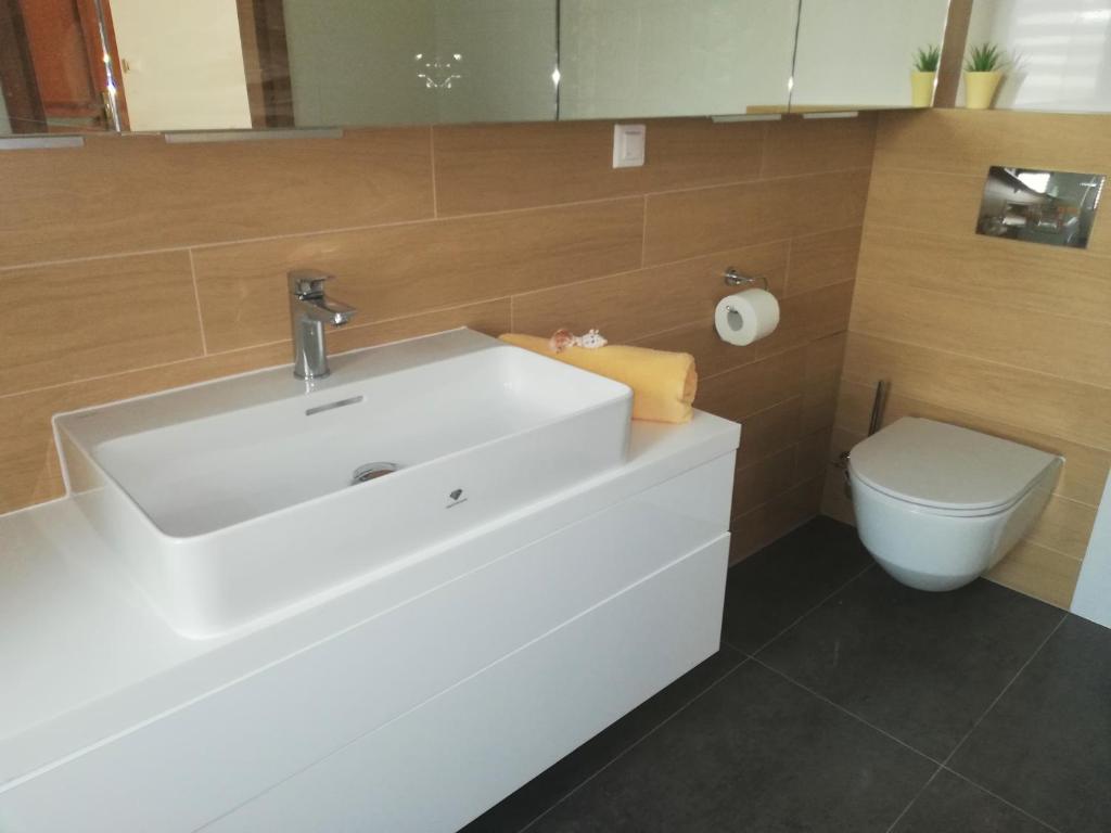 Kúpeľňa v ubytovaní Gdynia Orlowo Honey Apartment
