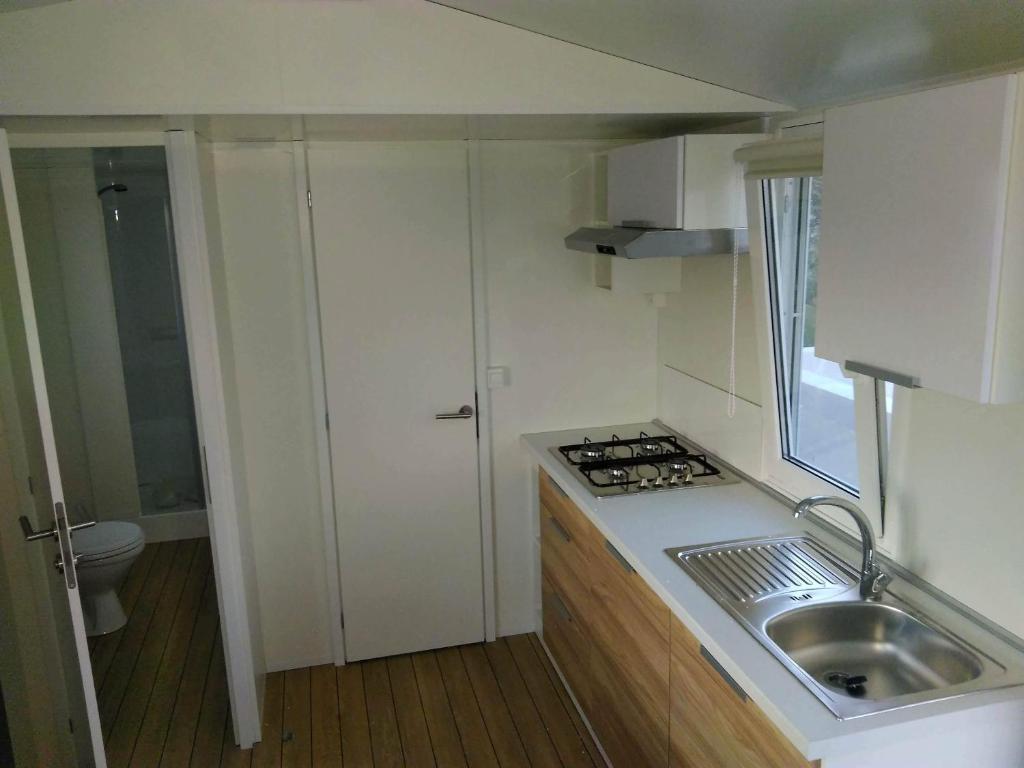 Kuchyňa alebo kuchynka v ubytovaní Manora guest pool house Sucuraj