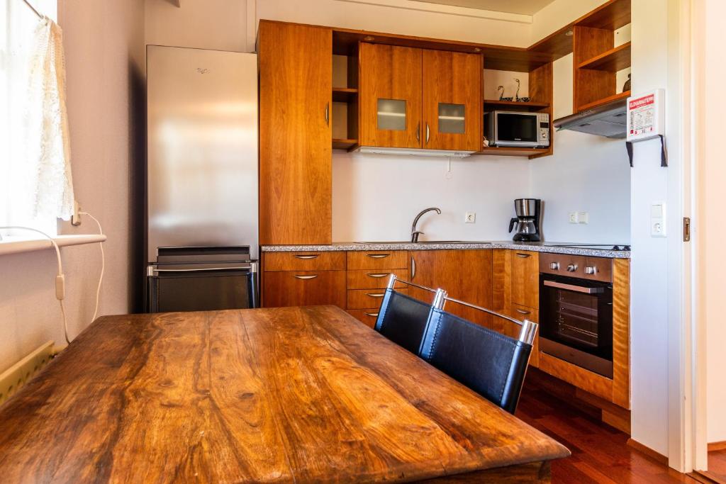 Kuchyň nebo kuchyňský kout v ubytování River Apartments
