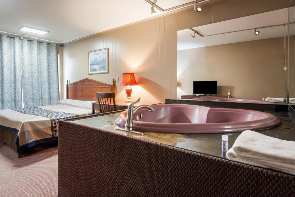 Postel nebo postele na pokoji v ubytování Knights Inn Amsterdam