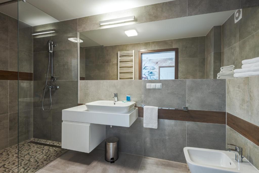 Koupelna v ubytování Hotel Zorza